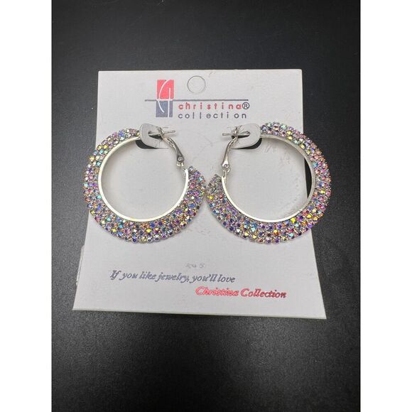 Christina Collection Pavé Hoops - Picture 3 of 4